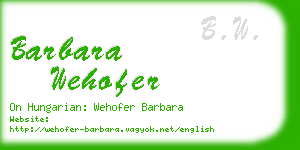 barbara wehofer business card